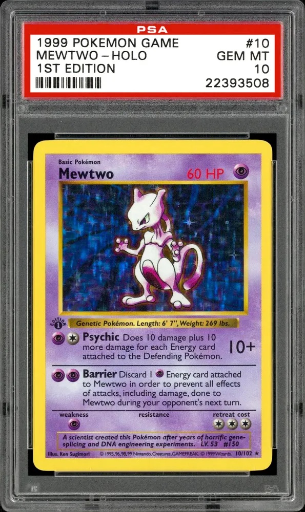 1999 Mewtwo Holo 1st Edition Shadowless