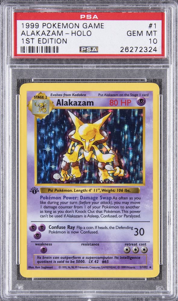 1999 Pokémon Game Alakazam Holo 1st Edition