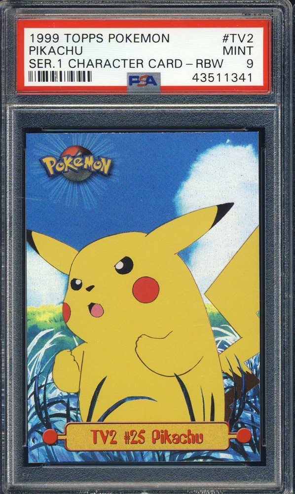 1999 Topps Pokemon Pikachu TV2 Rainbow Foil