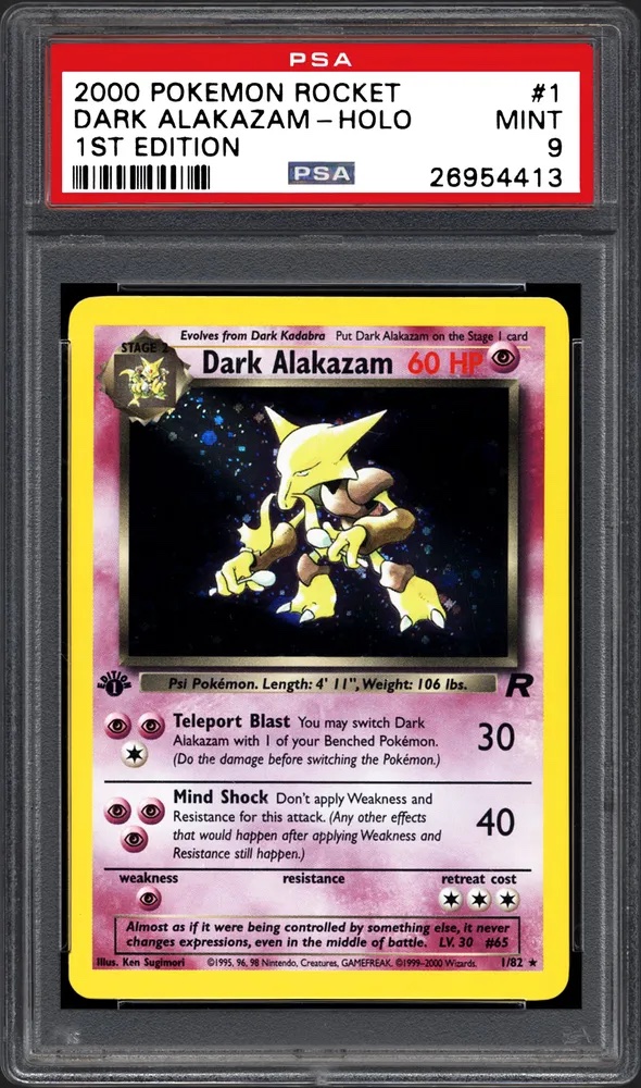 2000 Pokemon Rocket Dark Alakazam Holo 1st Edition