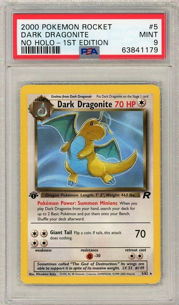 2000 Pokemon Rocket Dark Dragonite No Holo 1st Edition