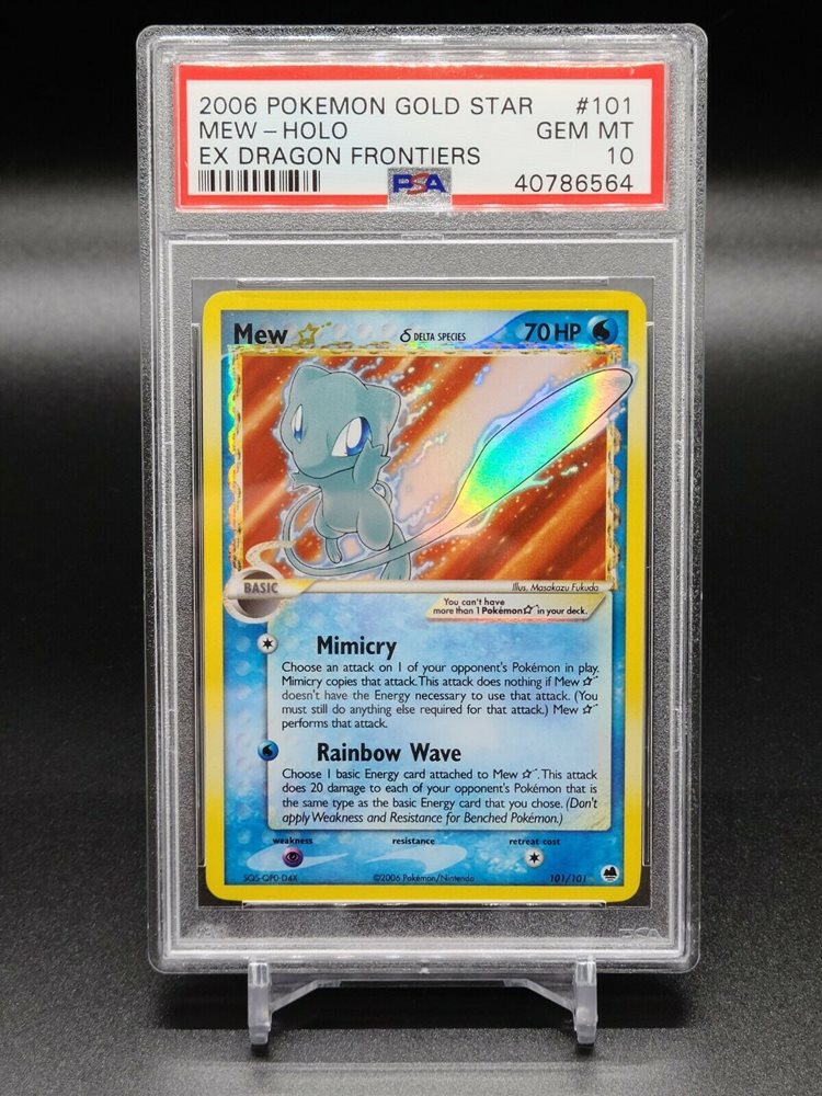 2006 Pokemon Gold Star Mew Holo EX Dragon Frontiers