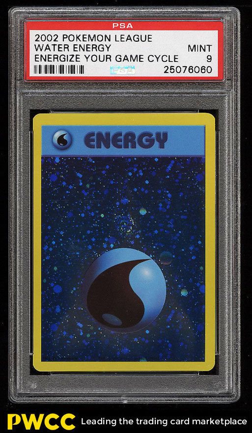 2002 Pokemon League Water Energy Holo Energize Your Game Cycle