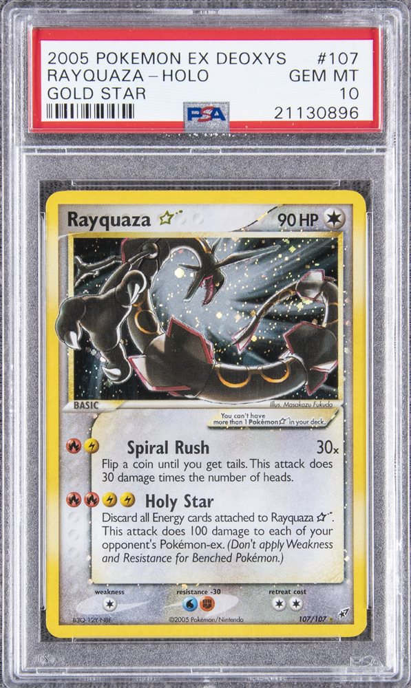 2005 Pokemon EX Deoxys Rayquaza Holo Gold Star